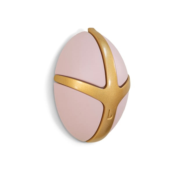 Gancio da parete rosa chiaro/dorato in plastica Tick – Spinder Design