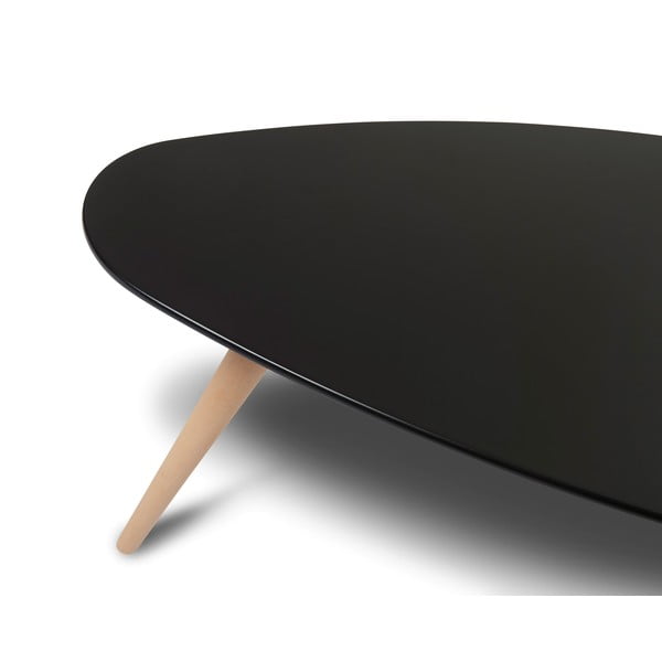 Tavolino nero con gambe in faggio , 116 x 66 cm Fly - Furnhouse-image-1