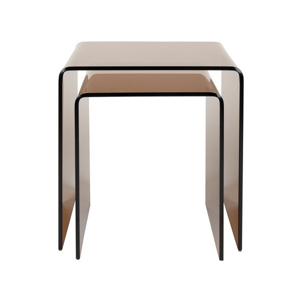 Set di tavolini in vetro 2 pz 40x45 cm Vetro – Dutchbone-image-2