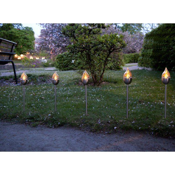 Illuminazioni esterne in set LED con alimentazione a pannelli solari con picchetto 3 pz (altezza totale 40 cm) Olympus – Star Trading-image-4