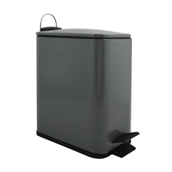Cestino per la spazzatura grigio scuro in acciaio con pedale 5 l   Erik – Spirella