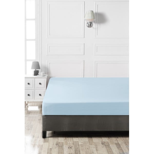 Lenzuolo con angoli azzurro in cotone 140x200 cm – Mijolnir-image-2