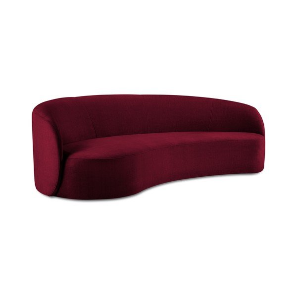 Divano asimmetrico in velluto bordeaux, a sinistra Debbie - Mazzini Sofas-image-2
