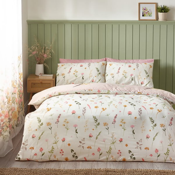 Set copripiumino e federa rosa per letto singolo 135x200 cm Countryside Floral – Catherine Lansfield-image-2