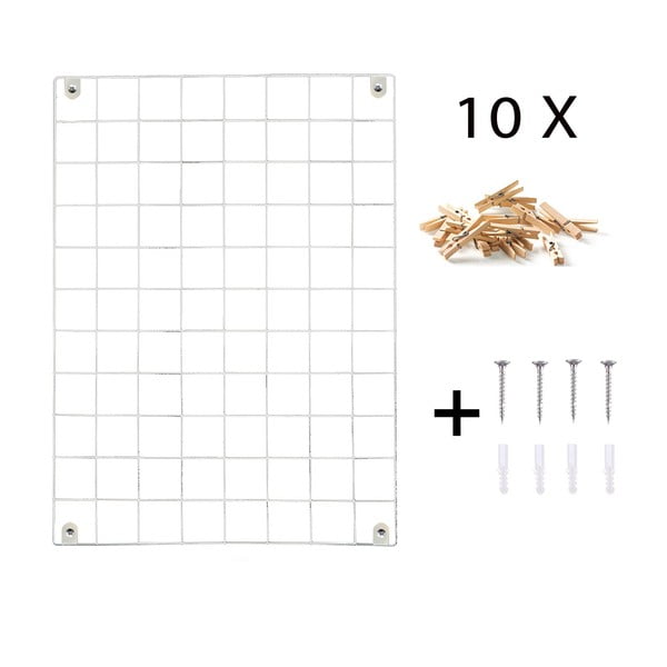 Metallo bianco Lavagna per promemoria, 50 x 70 cm - Evila Originals-image-3