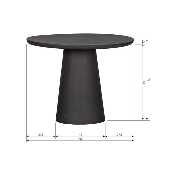 Tavolo contenitore da giardino marrone-grigio , ø 100 Damon - WOOOD-image-2