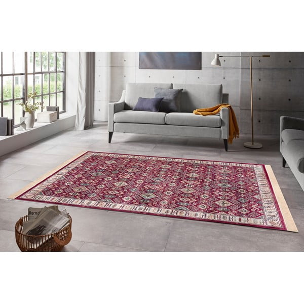 Tappeto rosso in misto cotone , 195 x 300 cm Naveh - Nouristan-image-1