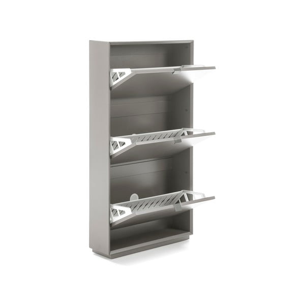 Scarpiera grigia con 3 cassetti Luka - Marckeric-image-3