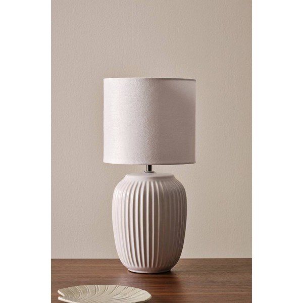 Lampada da tavolo bianca in ceramica (altezza totale 41 cm) Karlsson – Jotex-image-4