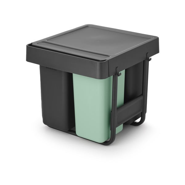 Bidone in plastica touchable per raccolta differenziata in grigio scuro menta 40 l Sort&Go - Brabantia-image-3