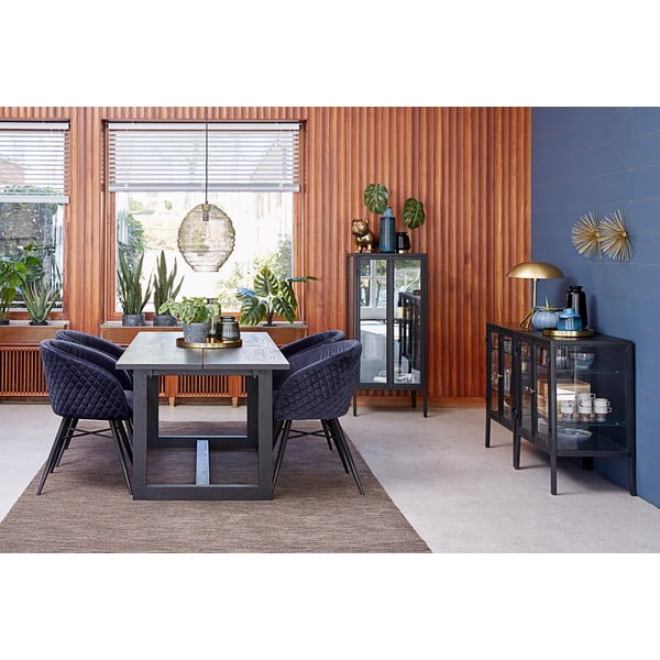 Vetrina nera, altezza 131 cm Nino - Canett-image-1