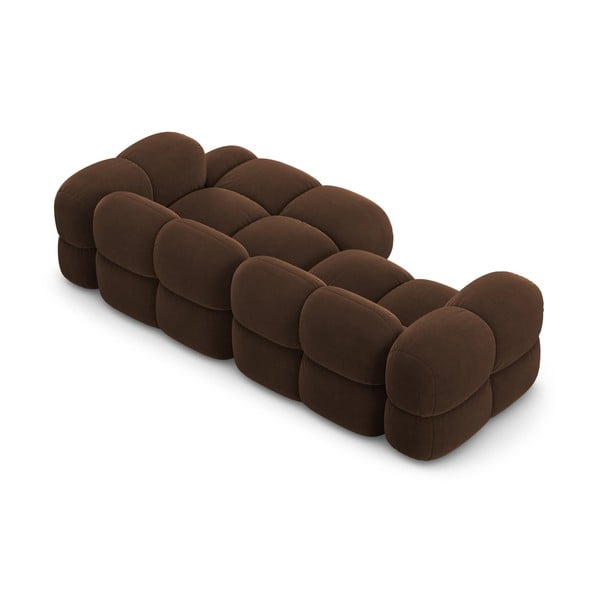 Divano angolare marrone scuro (con penisola a destra/con chaise lounge) con rivestimento in velluto Loretto – Cosmopolitan Design-image-4