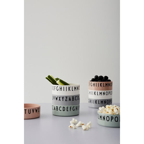 Set di 3 ciotole per bambini Nude Breakfast. Dinner. Lunch. - Design Letters-image-1