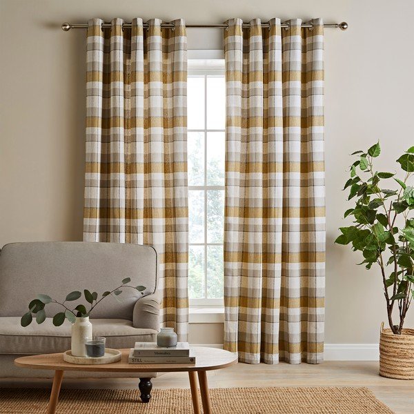 Tende gialle e beige in set da 2 168x183 cm - Catherine Lansfield-image-1