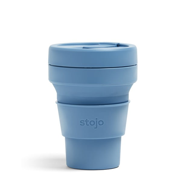 Tazza da viaggio pieghevole blu Pocket Cup Steel, 355 ml - Stojo