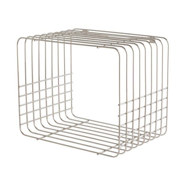 Mensola color argento lucido in metallo con ripiani multipli 38 cm Wire – Mette Ditmer Denmark