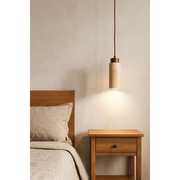 Lampadario beige con paralume in pietra ø 6,5 cm Selma – Opviq lights-image-2
