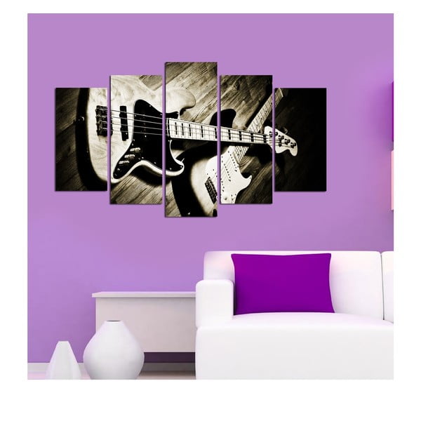 Quadro a più parti Chitarra, 110 x 60 cm - Wallity-image-1