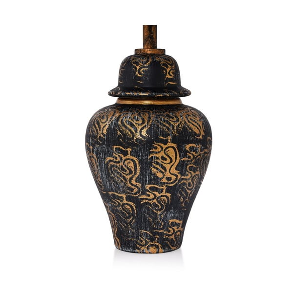 Lampada da tavolo nera con paralume in tessuto (altezza totale 54 cm) Derin – Opviq lights-image-3