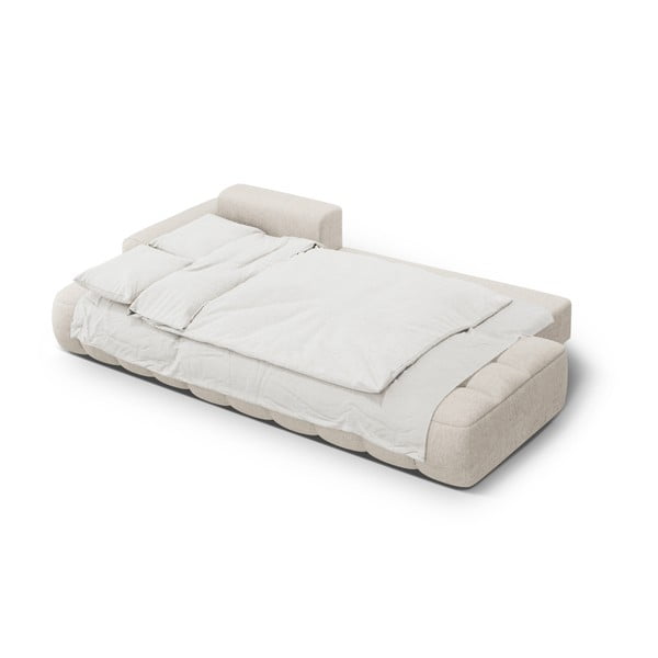 Divano angolare beige allungabile/con contenitore (con penisola a sinistra/con chaise lounge) Linz – Cosmopolitan Design-image-4