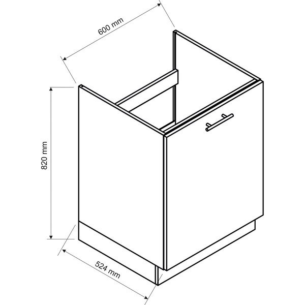 Mobile da cucina inferiore (larghezza 60 cm) Kai - STOLKAR-image-2