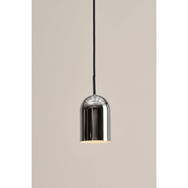 Lampadario color argento lucido in metallo ø 10 cm Ara – Jotex-image-1