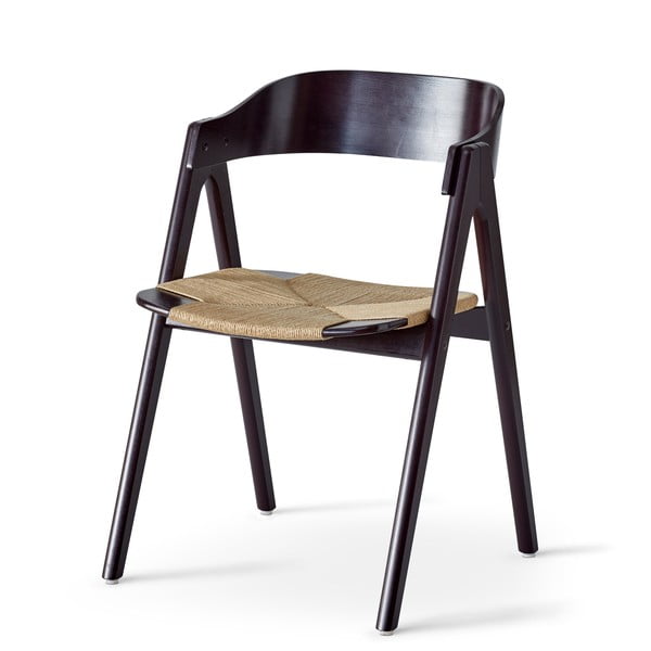 Sedia da pranzo in legno di faggio nero con seduta in rattan Findahl di Hammel Mette - Hammel Furniture