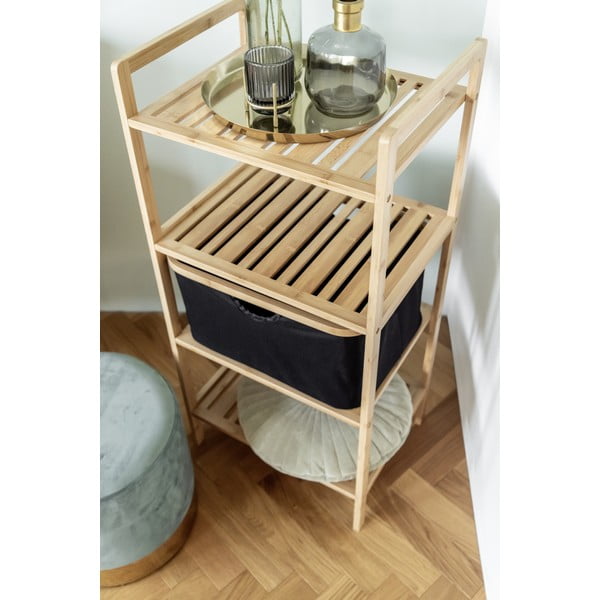 Mensola da bagno in bambù nero/naturale 44x93,5 cm Ecori - Wenko-image-1