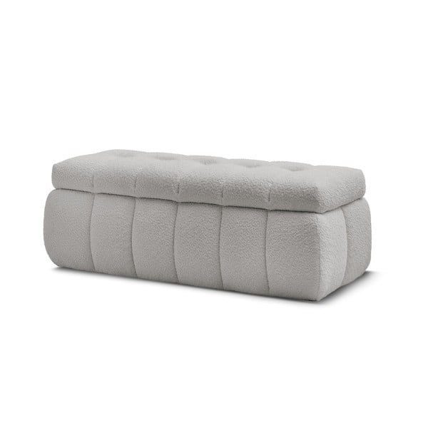 Panca grigio chiaro in tessuto bouclé Mont Blanc - Bobochic Paris