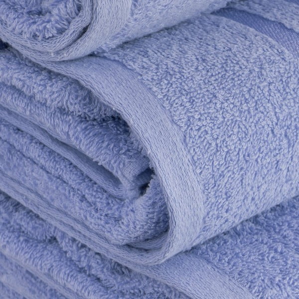 Asciugamano tipo terry blu in cotone 30x50 cm Simple – Casa Selección-image-3