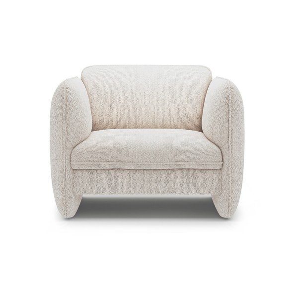 Poltrona color crema con rivestimento in ciniglia Georgia – Micadoni -image-2