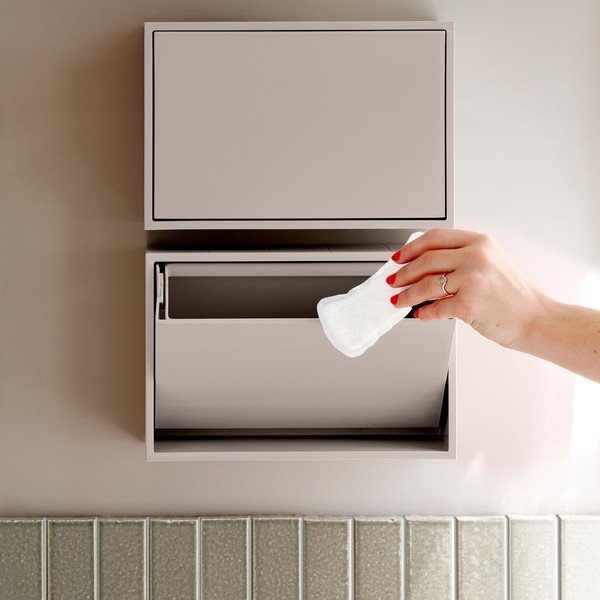 Cestino per la spazzatura grigio chiaro in plastica riciclata da parete Mini Box – ReCollector-image-3