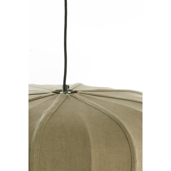 Lampadario verde con paralume in tessuto Zubedo – Light & Living-image-3