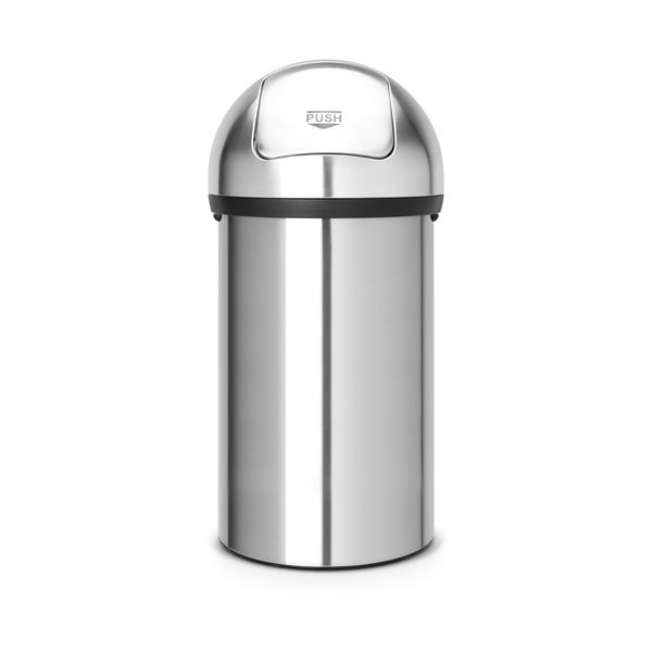 Bidone in acciaio argento opaco 60 l Push Bin - Brabantia