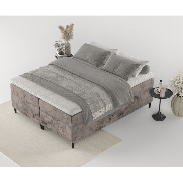 Letto boxspring marrone con contenitore 180x200 cm Araya - Maison de Rêve-image-3
