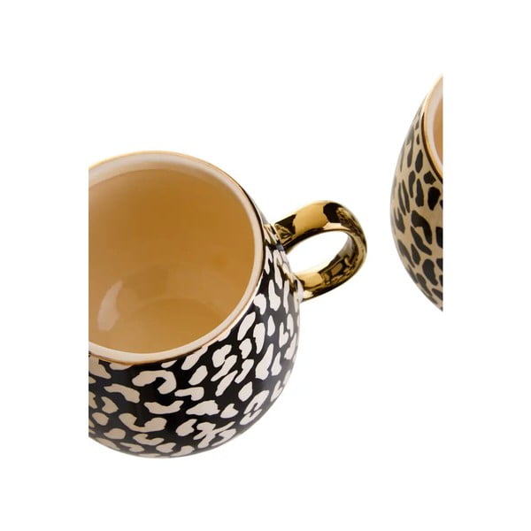 Set di 2 tazze in gres nero-oro da 330 ml London - Premier Housewares-image-2