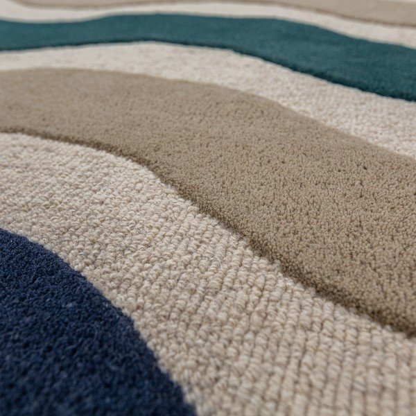 Passatoia blu in lana tessuta a mano 80x300 cm Cascade Wool – Flair Rugs-image-4