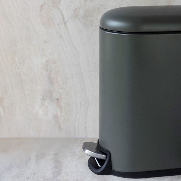 Cestino per la spazzatura verde scuro in metallo con pedale 5 l Mini Walther – Mette Ditmer Denmark-image-1