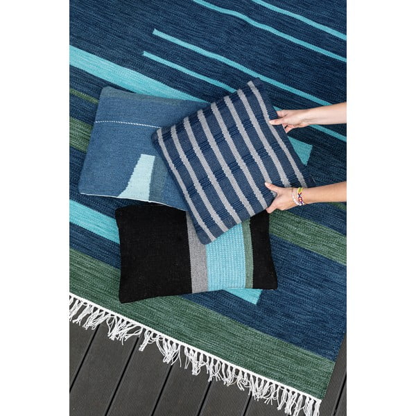 Tappeto da esterno bifacciale blu scuro in plastica riciclata , 160 x 230 cm Marlin - Green Decore-image-3