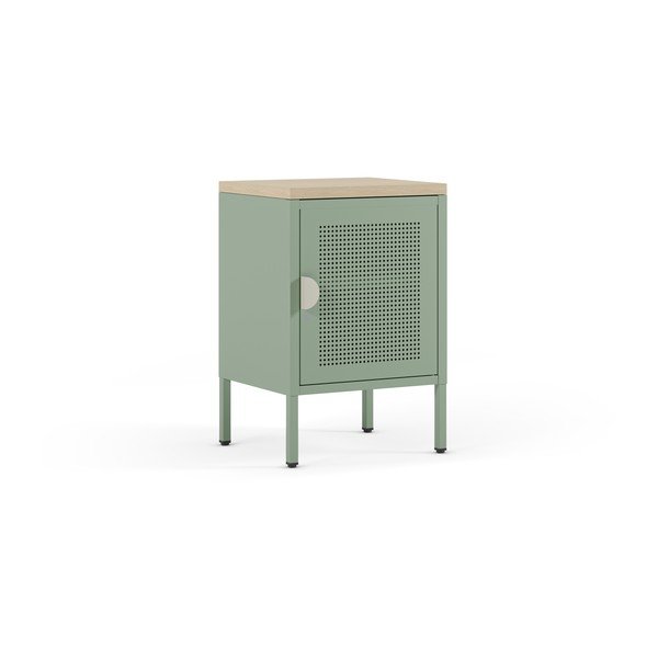 Comodino color menta/di colore naturale in metallo Sayla – Marckeric