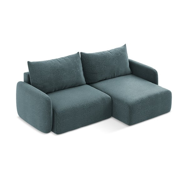 Divano angolare turchese allungabile/con contenitore (con penisola a destra) Kalena – Makamii-image-3