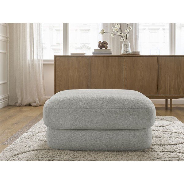 Poggiapiedi grigio chiaro con rivestimento in bouclé Leonore – Bobochic Paris-image-4