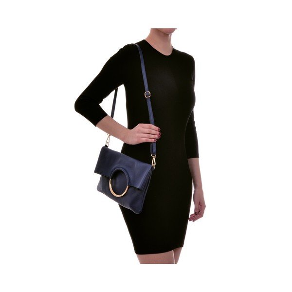 Modrá kožená kabelka Luisa Vannini Pergon Cross-image-1