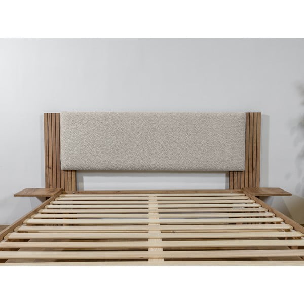 Letto matrimoniale in grigio chiaro con rete inclusa 140x190 cm Lior – Bobochic Paris-image-3