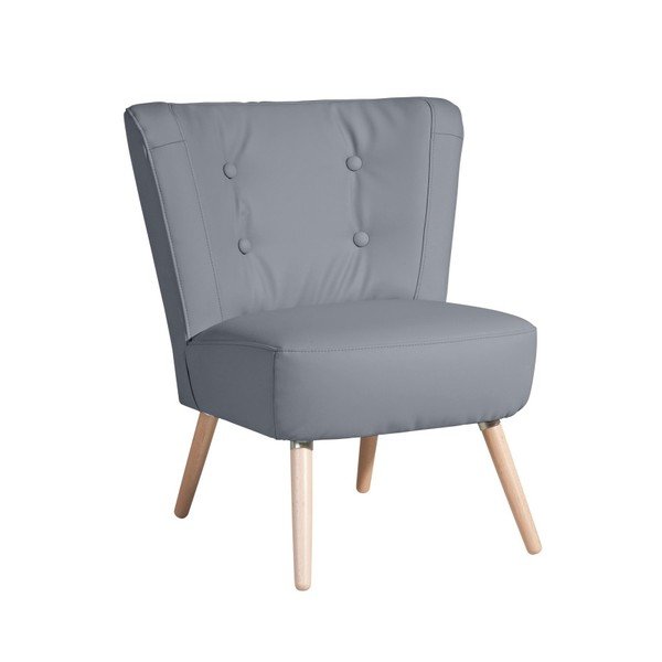 Šedé křeslo z imitace kůže Max Winzer Neele Leather Gray