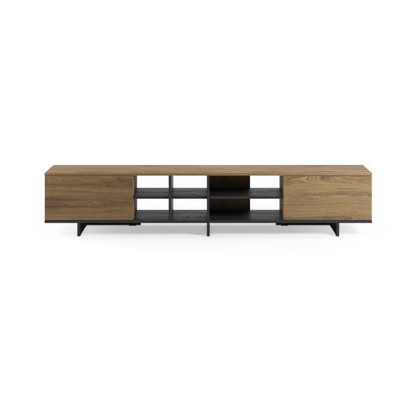 Mobile TV nero/di colore naturale con effetto rovere 230x44x36 cm Cequoia – Marckeric