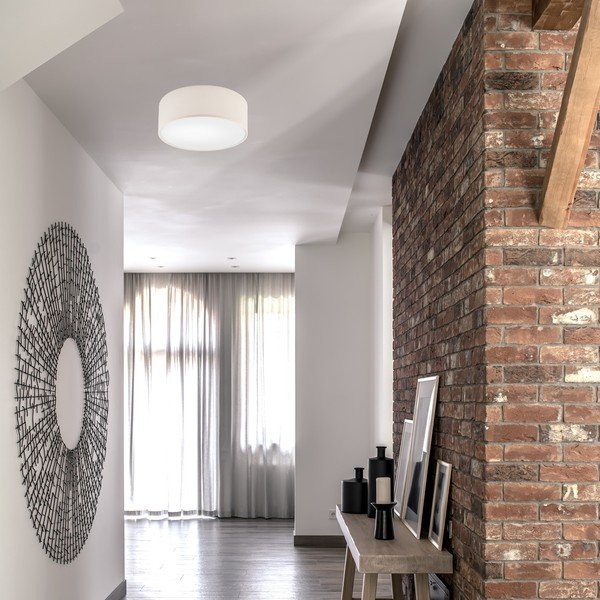 Lampada da soffitto crema con paralume in tessuto ø 35 cm Vivian - LAMKUR-image-2