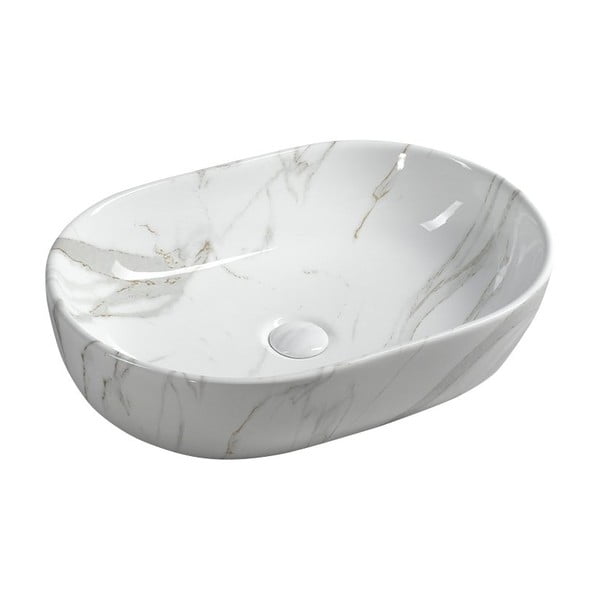 Lavabo bianco in ceramica 59x42 cm Dalma – Sapho