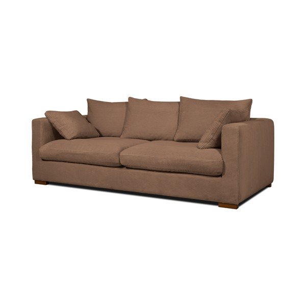 Divano in velluto a coste marrone chiaro 220 cm Comfy - Scandic-image-2