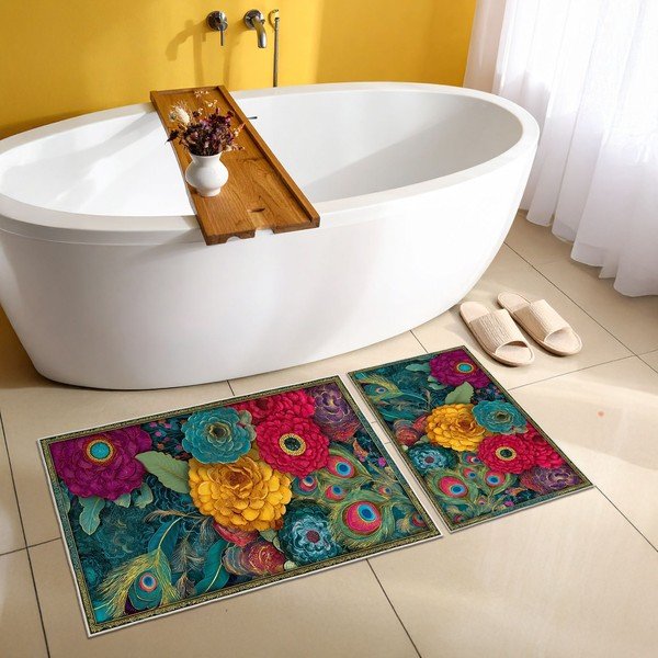 Set di tappetini per il bagno 2 pz 60x100 cm – Foutastic-image-1